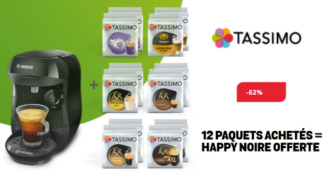 Tassimo : Machine à café Tassimo Happy ou Style offerte pour 12 paquets de dosettes achetées