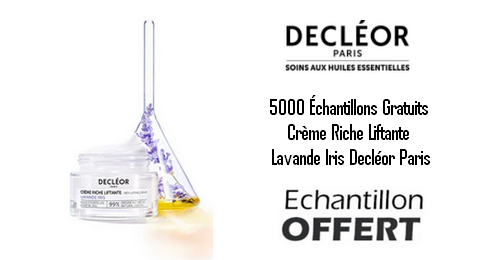 5000 Échantillons Gratuits Crème Riche Liftante Lavande Iris Decléor Paris
