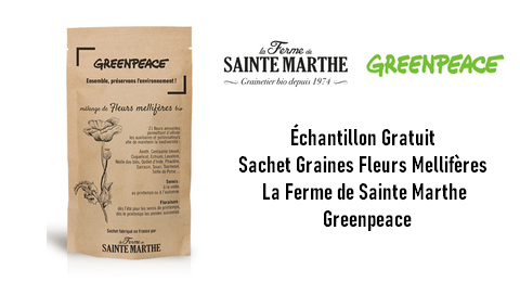 Échantillon Gratuit Sachet Graines Fleurs Mellifères La Ferme de Sainte Marthe / Greenpeace