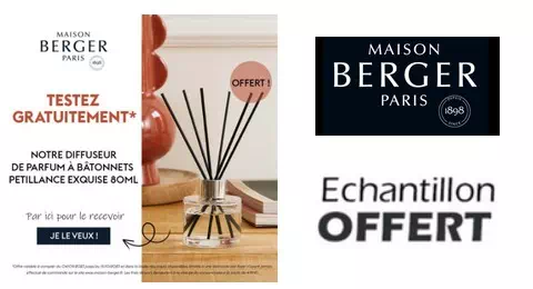 Échantillons Gratuits Bâtonnets de Parfums Pétillance Exquise Maison Berger Paris