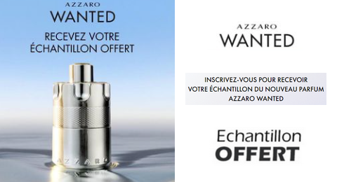 Échantillon Gratuit Nouveau parfum Azzaro Wanted