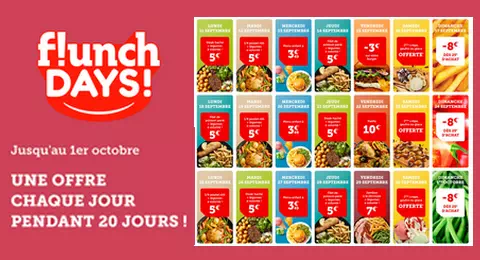 Restaurant Flunch : Les Flunch Days 1 offre Promo chaque Jour jusqu’au 1er Octobre 2023