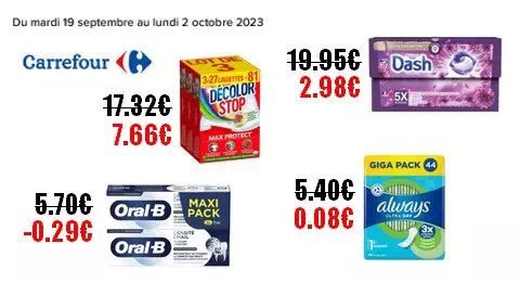Carrefour : Promotions et optimisations (Du 19 Septembre au 2 Octobre 2023)