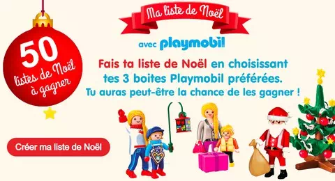 Playmobil Grand Jeu Ma liste de Noel. 50 x 3 boites PLAYMOBIL à Gagner