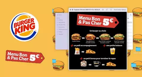 Burger King : Menu Bon et Pas Cher à 5€