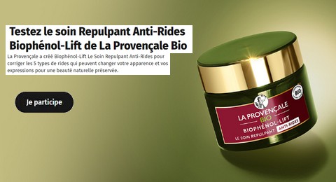 Beauté Test : Testez le soin Repulpant Anti-Rides Biophénol-Lift de La Provençale Bio
