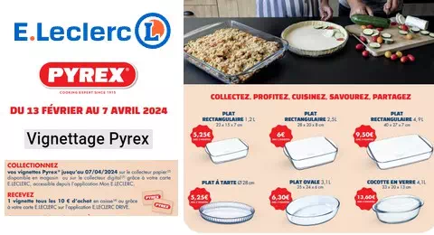 E.Leclerc Opération Vignettes Plats Pyrex à partir de 5.25€