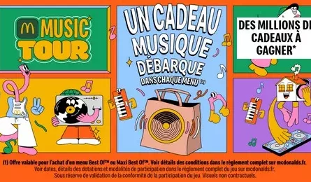McDonald’s Jeu McDo Music Tour des Millions de Cadeaux à Gagner