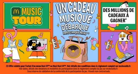 McDonald’s Jeu McDo Music Tour des Millions de Cadeaux à Gagner