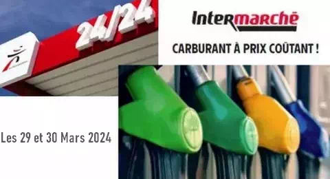 Intermarché Carburants à Prix Coûtant les 29 et 30 Mars 2024