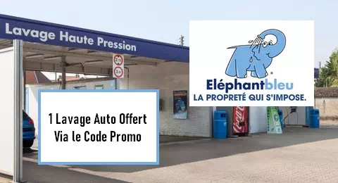 Elephant Bleu 1 lavage auto Offert