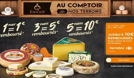 Offre de remboursement emilien fromage jusqu'à 10€ remboursés
