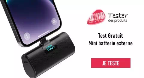 Test Gratuit Tester des Produits : Mini batterie externe