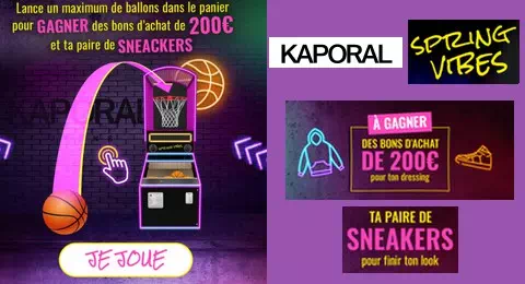 Concours Kaporal Spring Vibes des Bons d’achat de 200€ et des Sneackers à Gagner