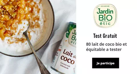 Jardin BiO étic Test de Produit Gratuit : Lait de Coco Bio