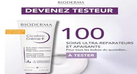 Bioderma Test de Produit Gratuit : 100 Cicabio Crème+ de Bioderma à Tester