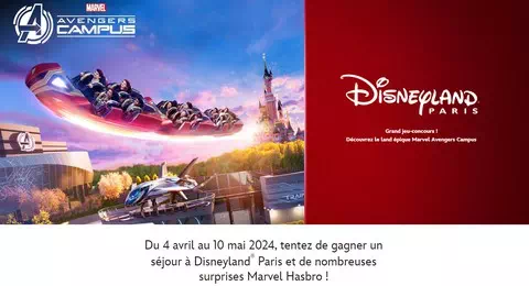 Concours Disney Marvel 1 séjour pour 4 personnes à Disneyland Paris et des produits HASBRO AVENGERS à Gagner