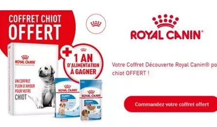 Royal Canin Offre Gratuite Coffret Découverte pour Chiot Royal Canin Offert