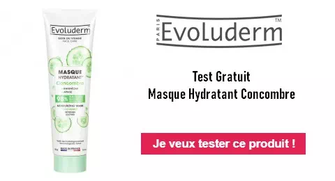 Free Cosmetic Testing Test Gratuit : Masque hydratant visage – Concombre – Evoluderm