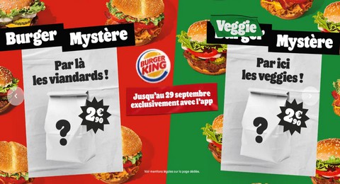 Burger King Burger Mystère à 2.90€