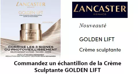 Échantillon Gratuit Crème Sculptante Golden Lift de Lancaster