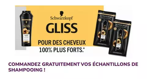 Échantillons Gratuits : 2 échantillons du shampooing Gliss Ultimate Repair de Schwarzkopf