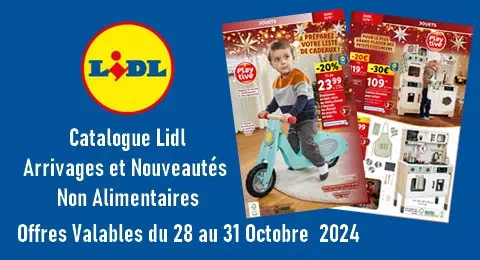 Catalogue Lidl Valable du 28 au 31 Octobre 2024 Arrivages et Nouveautés non alimentaires