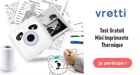 Tester des Produits Test Gratuit : Mini Imprimante Thermique Vretti