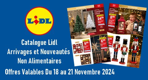 Catalogue Lidl Valable du 18 au 21 novembre 2024 Arrivages et Nouveautés non alimentaires