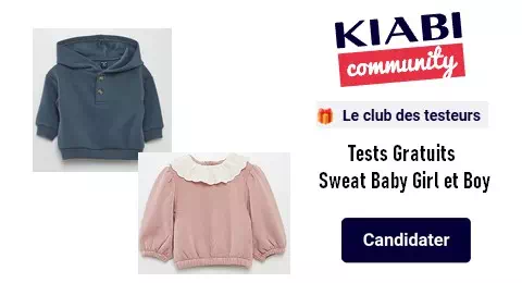 KIABI Community Test Gratuit : Sweat Baby Girl et Boy