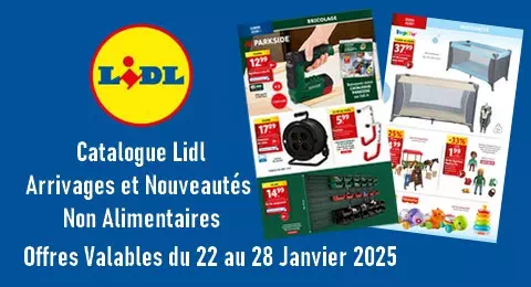 Catalogue Lidl Valable du 22 au 28 Janvier 2025 Arrivages et Nouveautés non alimentaires