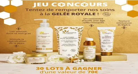 Grand Jeu Fleurance Nature 30 Lots de 8 Soins à la Gelée Royale à Gagner