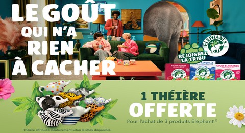 1 Théière Eléphant Offerte pour 3 Produits Achetés