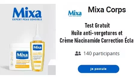 Trnd Tests Gratuits : Huile anti-vergetures et Crème Niacinamide Correction Éclat MIXA