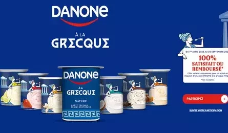 Danone à la Grecque Satisfait ou 100% remboursé