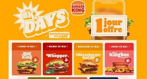 Burger King : BK Days 1 Jour Une Offre