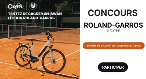Concours O2feel Roland-Garros 1 Vélo électrique o2feel iSwan Roland Garros à Gagner