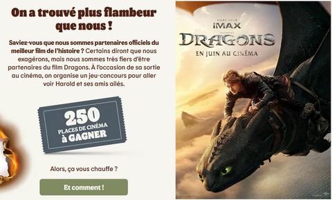 Grand Jeu Burger King 250 Places de Cinéma pour le Film Dragons à Gagner