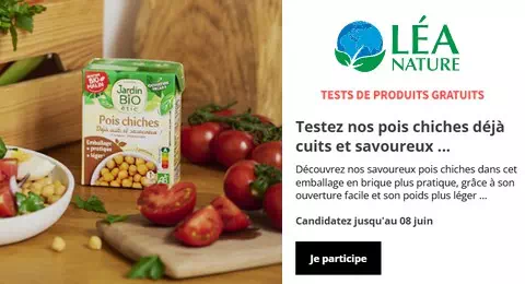 Test Gratuit Le Club Lea Nature : Pois Chiches déjà cuits et savoureux Jardin BiO étic