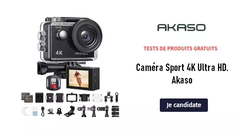 Tester des Produits Test Gratuit : Caméra Sport 4K Ultra HD Akaso
