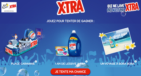 Concours X·TRA & TOUR DE France 2025 : 1 séjour à Bora Bora pour 2 personnes et des Lots de 1 an de Lessive à Gagner