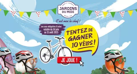Concours JARDIN DU MIDI Tous en Piste 10 vélos VTC Riverside à Gagner