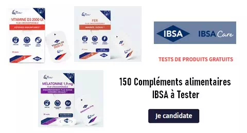 Tests Gratuits IBSA Care : 150 Compléments alimentaires IBSA à Tester