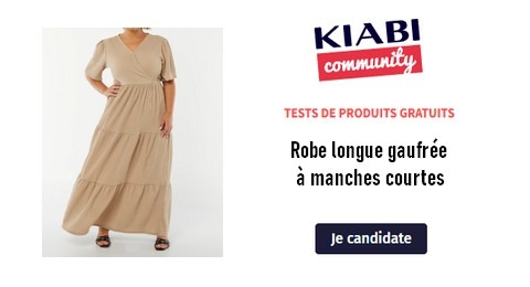 KIABI Community Test Gratuit : Robe Longue Gaufrée Beige à Tester