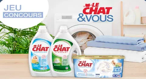 Jeu 100% Gagnant La Belle Adresse des Bons de Réduction sur la Lessive Le Chat à Gagner