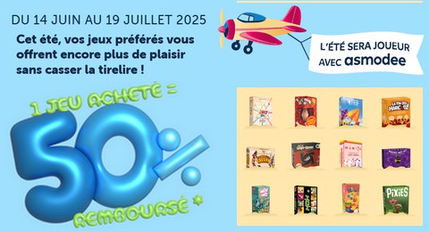 Asmodee Offre de Remboursement : Votre Second Jeu 50% Remboursé