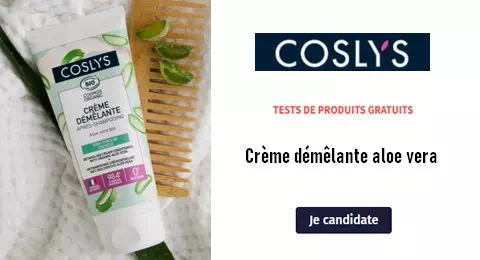 Tests Gratuits Coslys : Crème démêlante aloe vera Coslys