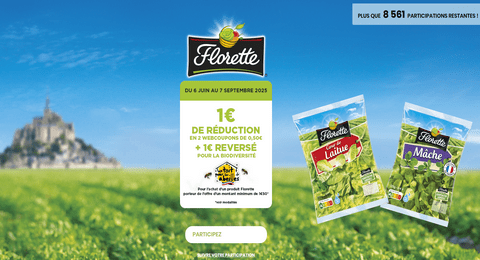 Florette 1€ de Réduction en Webcoupons sur la Gamme Salade Florette