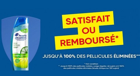 Head & Shoulders Remboursement : Votre shampoing Head & Shoulders Satisfait ou 100% Remboursé