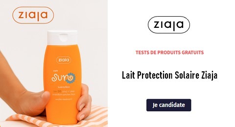 Gouiran Créative Tests Produits : Lait Protection Solaire Ziaja